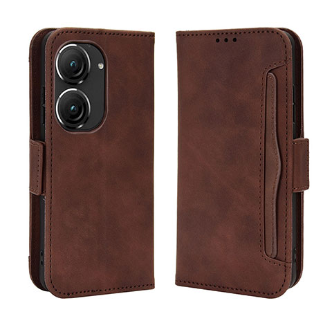 Funda de Cuero Cartera con Soporte Carcasa BY3 para Asus Zenfone 9 Marron