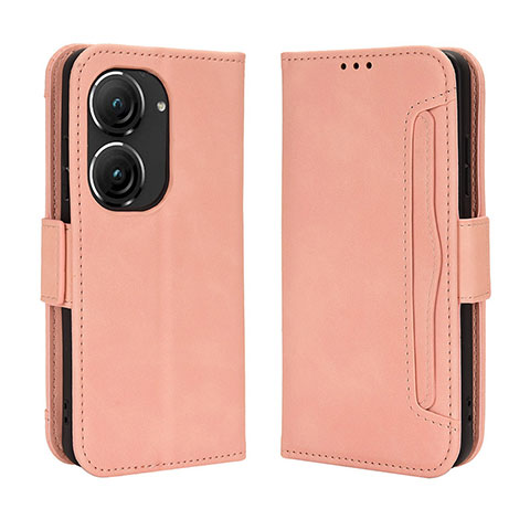 Funda de Cuero Cartera con Soporte Carcasa BY3 para Asus Zenfone 9 Rosa