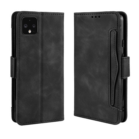 Funda de Cuero Cartera con Soporte Carcasa BY3 para Google Pixel 4 Negro