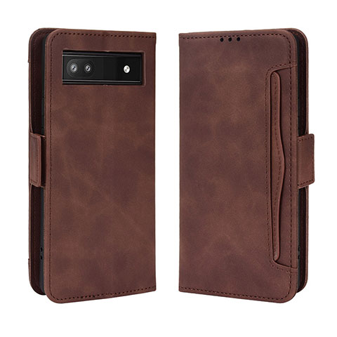 Funda de Cuero Cartera con Soporte Carcasa BY3 para Google Pixel 6a 5G Marron