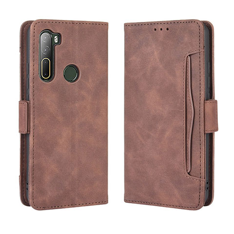 Funda de Cuero Cartera con Soporte Carcasa BY3 para HTC U20 5G Marron