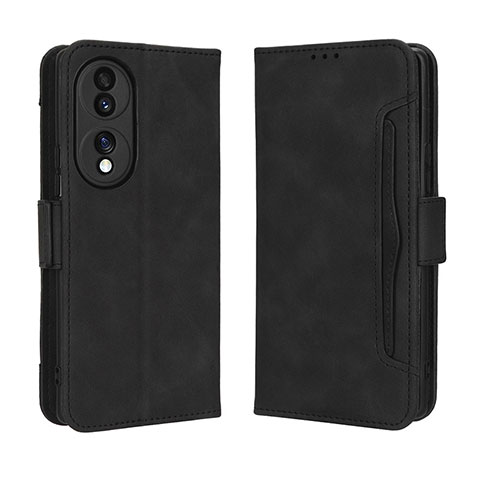 Funda de Cuero Cartera con Soporte Carcasa BY3 para Huawei Honor 70 5G Negro