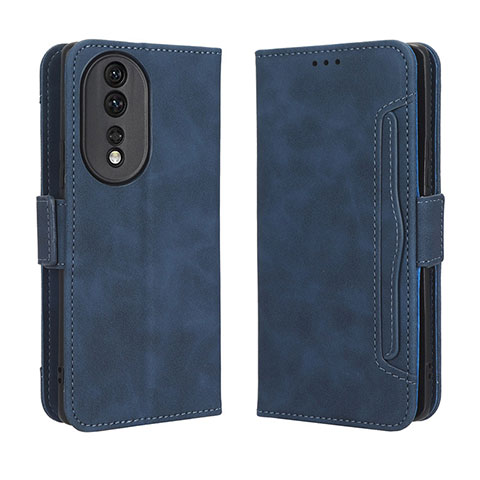 Funda de Cuero Cartera con Soporte Carcasa BY3 para Huawei Honor 80 5G Azul