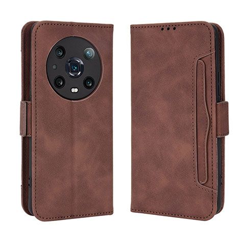 Funda de Cuero Cartera con Soporte Carcasa BY3 para Huawei Honor Magic4 Pro 5G Marron