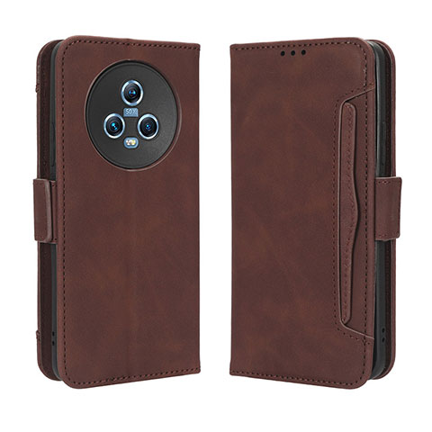 Funda de Cuero Cartera con Soporte Carcasa BY3 para Huawei Honor Magic5 5G Marron