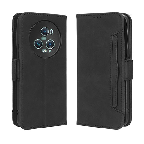 Funda de Cuero Cartera con Soporte Carcasa BY3 para Huawei Honor Magic5 Pro 5G Negro