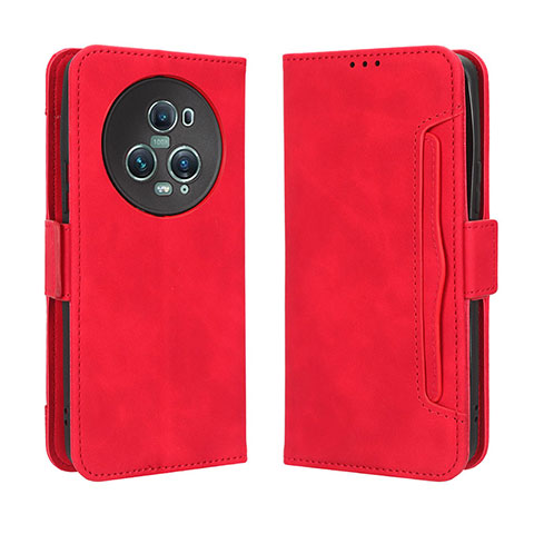 Funda de Cuero Cartera con Soporte Carcasa BY3 para Huawei Honor Magic5 Pro 5G Rojo