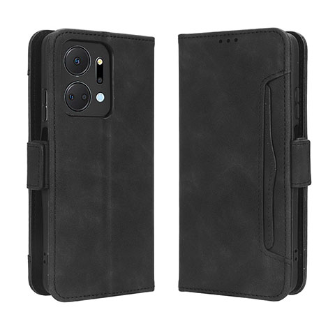 Funda de Cuero Cartera con Soporte Carcasa BY3 para Huawei Honor X7a Negro