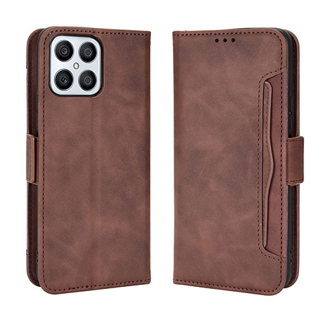 Funda de Cuero Cartera con Soporte Carcasa BY3 para Huawei Honor X8 4G Marron