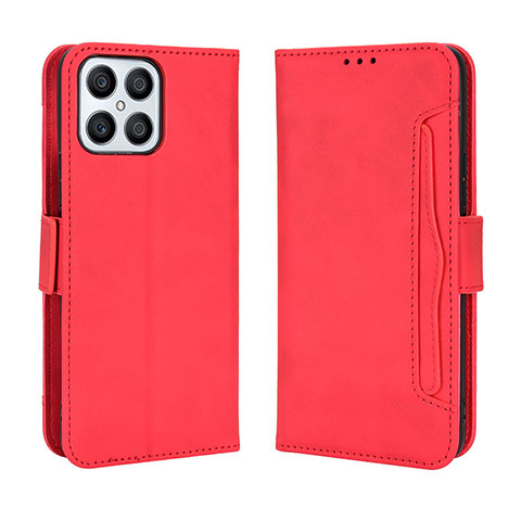 Funda de Cuero Cartera con Soporte Carcasa BY3 para Huawei Honor X8 4G Rojo