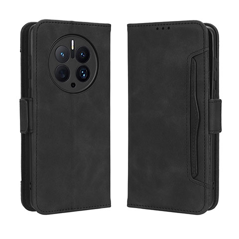 Funda de Cuero Cartera con Soporte Carcasa BY3 para Huawei Mate 50 Pro Negro