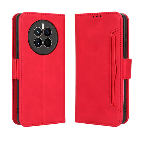 Funda de Cuero Cartera con Soporte Carcasa BY3 para Huawei Mate 50 Rojo