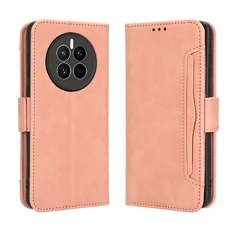 Funda de Cuero Cartera con Soporte Carcasa BY3 para Huawei Mate 50 Rosa