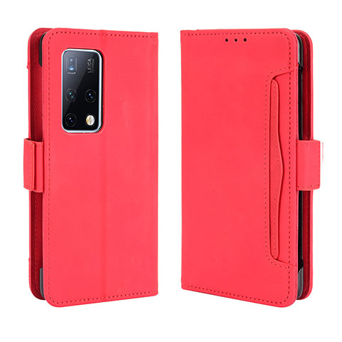 Funda de Cuero Cartera con Soporte Carcasa BY3 para Huawei Mate X2 Rojo