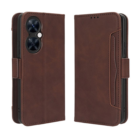 Funda de Cuero Cartera con Soporte Carcasa BY3 para Huawei Nova 11i Marron