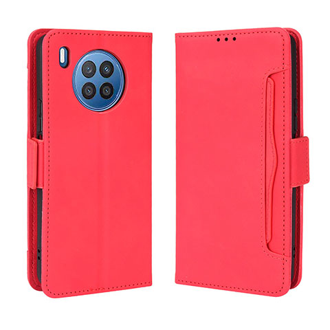 Funda de Cuero Cartera con Soporte Carcasa BY3 para Huawei Nova 8i Rojo