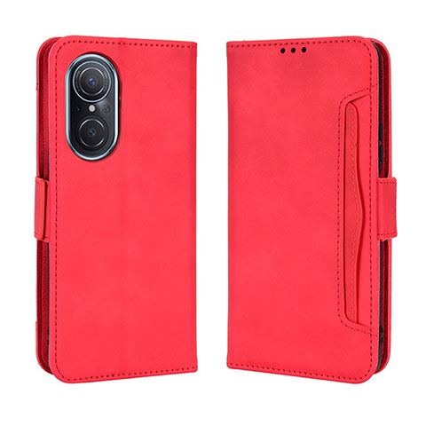 Funda de Cuero Cartera con Soporte Carcasa BY3 para Huawei Nova 9 SE Rojo