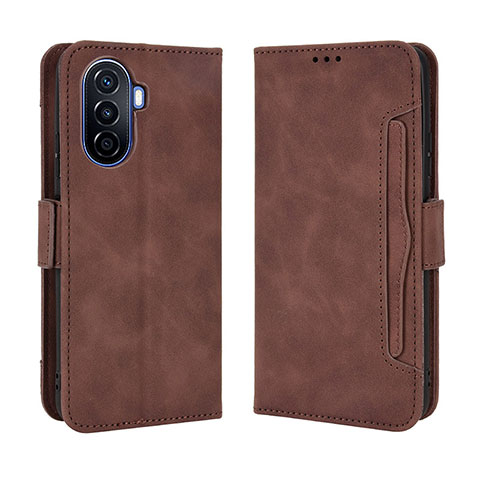 Funda de Cuero Cartera con Soporte Carcasa BY3 para Huawei Nova Y70 Plus Marron