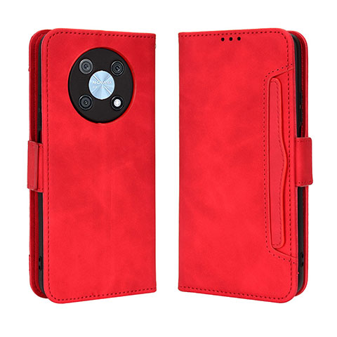 Funda de Cuero Cartera con Soporte Carcasa BY3 para Huawei Nova Y90 Rojo