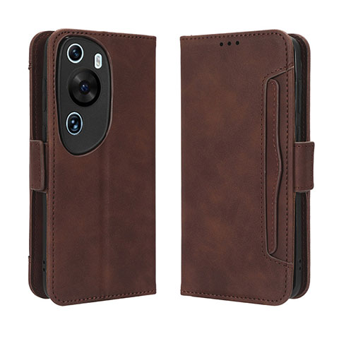 Funda de Cuero Cartera con Soporte Carcasa BY3 para Huawei P60 Art Marron