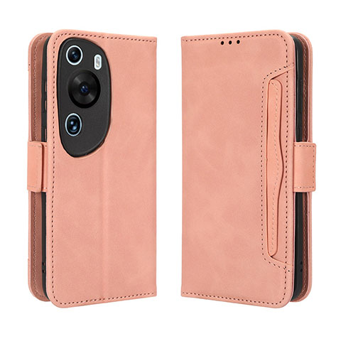 Funda de Cuero Cartera con Soporte Carcasa BY3 para Huawei P60 Art Rosa