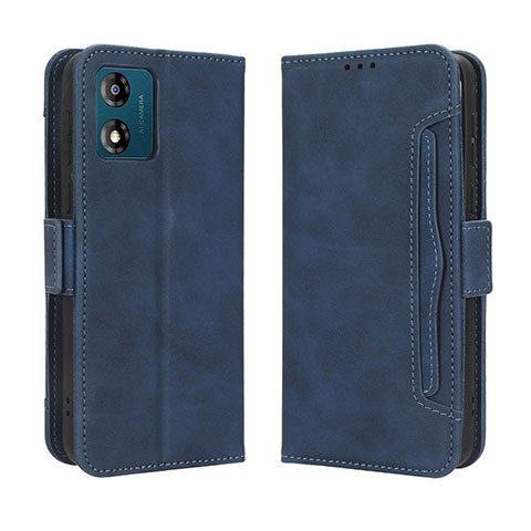 Funda de Cuero Cartera con Soporte Carcasa BY3 para Motorola Moto E13 Azul