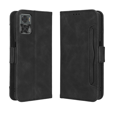 Funda de Cuero Cartera con Soporte Carcasa BY3 para Motorola Moto E22 Negro