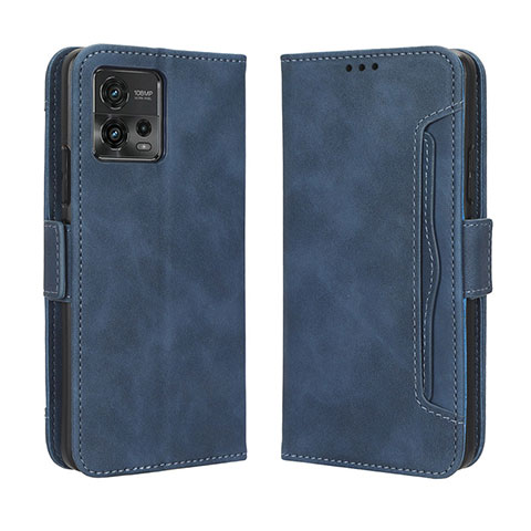 Funda de Cuero Cartera con Soporte Carcasa BY3 para Motorola Moto G72 Azul