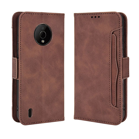 Funda de Cuero Cartera con Soporte Carcasa BY3 para Nokia C200 Marron