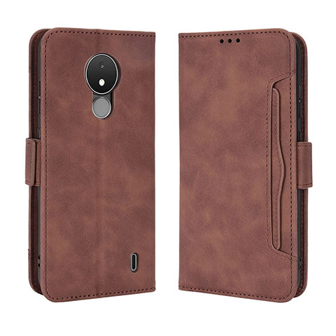 Funda de Cuero Cartera con Soporte Carcasa BY3 para Nokia C21 Marron