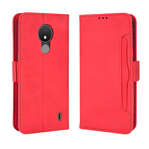 Funda de Cuero Cartera con Soporte Carcasa BY3 para Nokia C21 Rojo