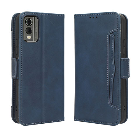 Funda de Cuero Cartera con Soporte Carcasa BY3 para Nokia C210 Azul