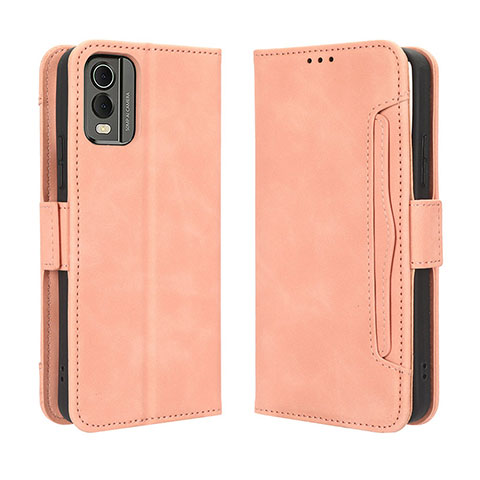 Funda de Cuero Cartera con Soporte Carcasa BY3 para Nokia C210 Rosa