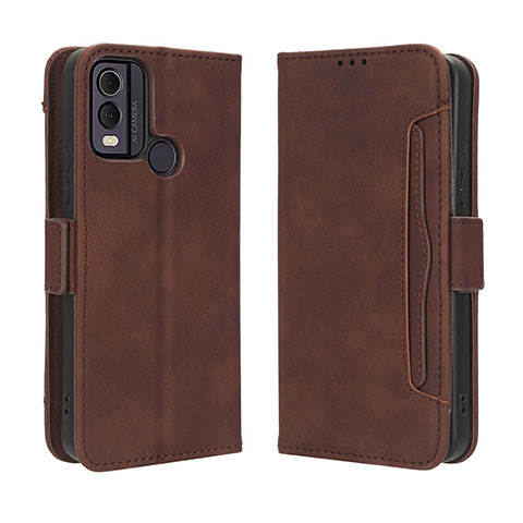 Funda de Cuero Cartera con Soporte Carcasa BY3 para Nokia C22 Marron