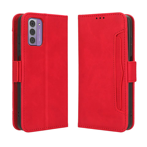 Funda de Cuero Cartera con Soporte Carcasa BY3 para Nokia C300 Rojo