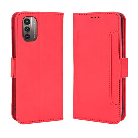 Funda de Cuero Cartera con Soporte Carcasa BY3 para Nokia G21 Rojo