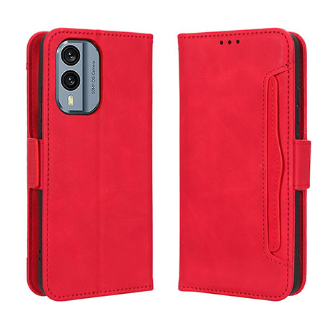 Funda de Cuero Cartera con Soporte Carcasa BY3 para Nokia X30 5G Rojo