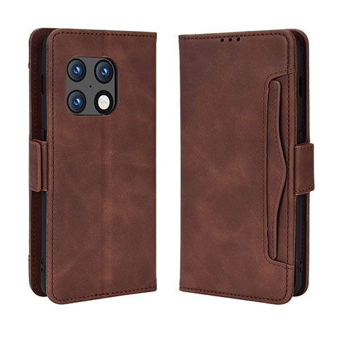 Funda de Cuero Cartera con Soporte Carcasa BY3 para OnePlus 10 Pro 5G Marron