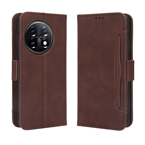 Funda de Cuero Cartera con Soporte Carcasa BY3 para OnePlus 11R 5G Marron