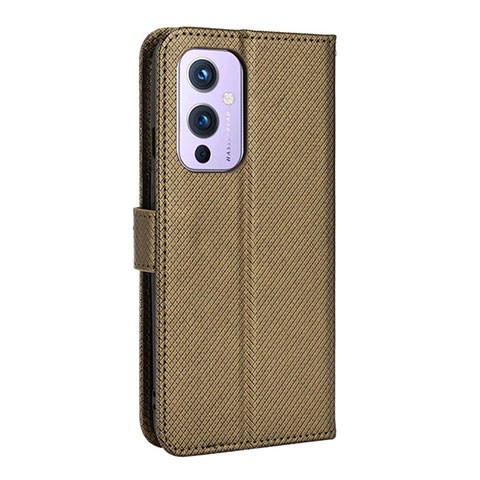 Funda de Cuero Cartera con Soporte Carcasa BY3 para OnePlus 9 5G Marron