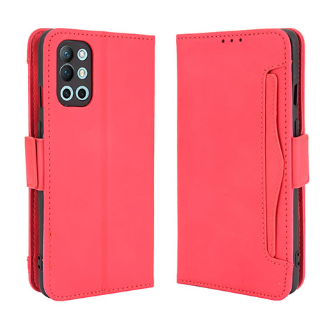 Funda de Cuero Cartera con Soporte Carcasa BY3 para OnePlus 9R 5G Rojo