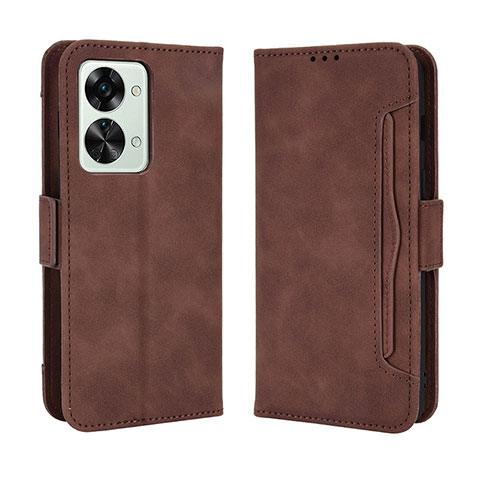 Funda de Cuero Cartera con Soporte Carcasa BY3 para OnePlus Nord 2T 5G Marron