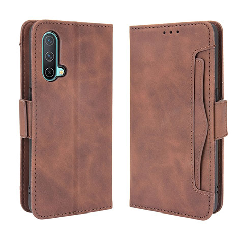 Funda de Cuero Cartera con Soporte Carcasa BY3 para OnePlus Nord CE 5G Marron