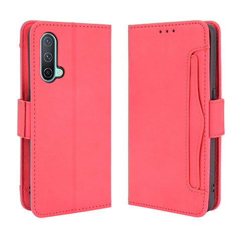 Funda de Cuero Cartera con Soporte Carcasa BY3 para OnePlus Nord CE 5G Rojo