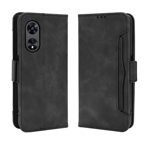 Funda de Cuero Cartera con Soporte Carcasa BY3 para Oppo A38 Negro