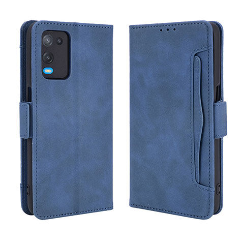 Funda de Cuero Cartera con Soporte Carcasa BY3 para Oppo A54 4G Azul