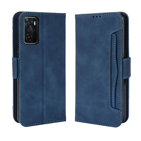 Funda de Cuero Cartera con Soporte Carcasa BY3 para Oppo A55S 5G Azul