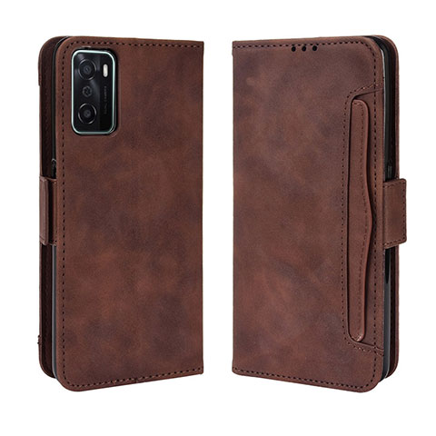 Funda de Cuero Cartera con Soporte Carcasa BY3 para Oppo A55S 5G Marron