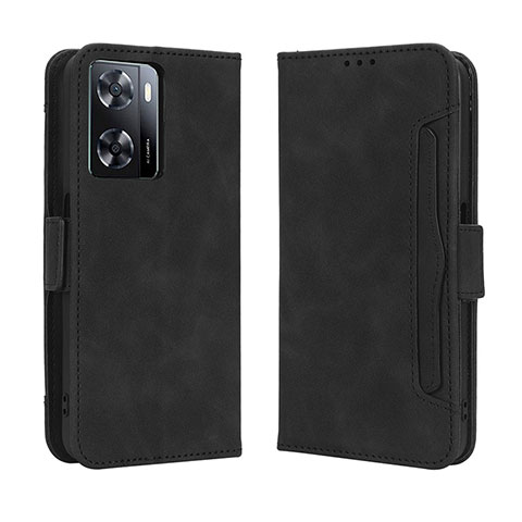 Funda de Cuero Cartera con Soporte Carcasa BY3 para Oppo A77s Negro