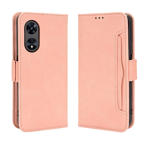 Funda de Cuero Cartera con Soporte Carcasa BY3 para Oppo A78 4G Rosa